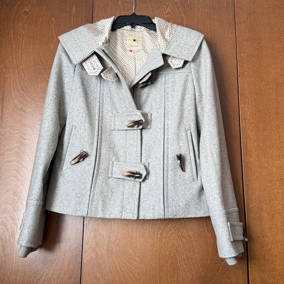Elevenses Anthropologie First Frost Sz 2 Gray Toggle Coat EUC - Picture 4 of 10